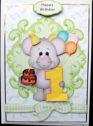 Lovely Mouse with Large Number 1 by Mary Murphy