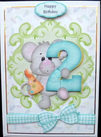 Lovely Mouse with Large Number 2 by Mary Murphy