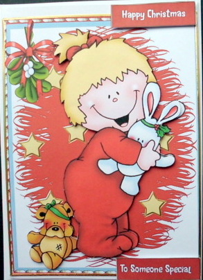 Lovely Stiched Fram with Little Girl by Mary Murphy