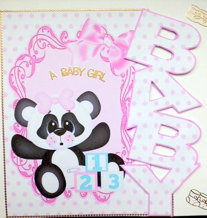 Lovely Girl Panda Baby Card by Mary Murphy