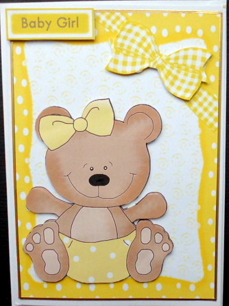 Adorable Bear in Yellow Polka Dot Nappy by Mary Murphy