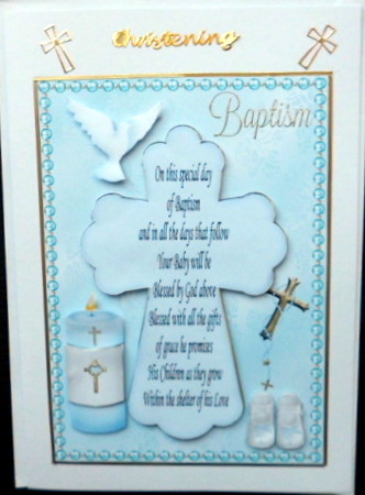 A5 Blue Baptism Card by Mary Murphy