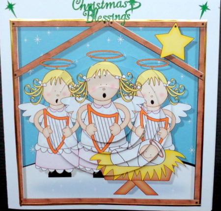 Xmas Nativity Stable the Angels Sang Circle Pyramage by Mary Murphy