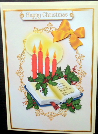 Beautiful Candles on a Open Book by Mary Murphy