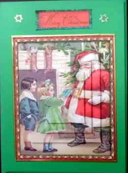 2 Vintage Santa Pyramid Toppers 1 by Mary Murphy