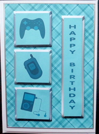 Teen Boy Birthday Decoupage Card by Mary Murphy