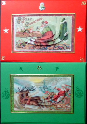 2 Vintage Santa Toppers 5 by Mary Murphy