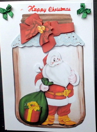 Santa with Pressies in a Jar by Mary Murphy