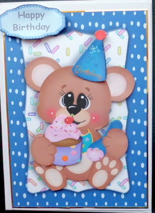 Chunky Brown Birthday Bear All Ready for the Party by Mary Murphy