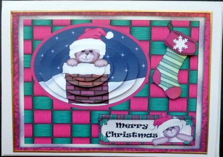 Chimney Bear Pyramid A5 Card Front by Mary Murphy