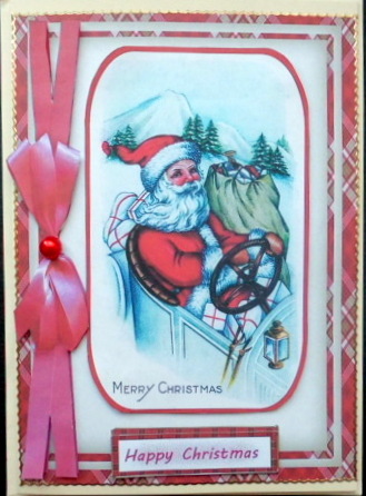 Santa Driving His Card  by Mary Murphy