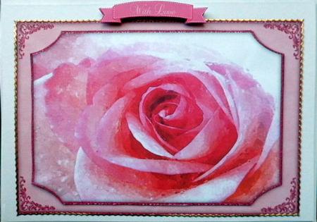 Pink Rose Watercolour Quick Card by Mary Murphy