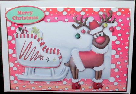 Red Nose Rudey with His Sleigh by Mary Murphy