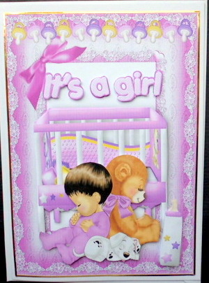 Cute Baby Girl with Teddy and Her Playpen by Mary Murphy
