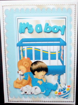 Cute Baby Boy with Teddy and His Playpen by Mary Murphy