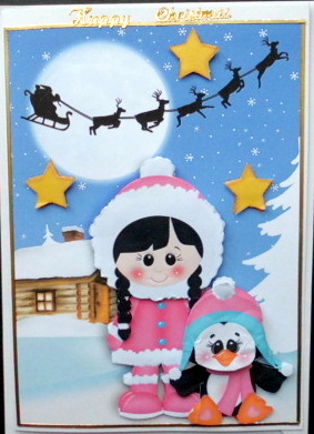 Little Eskimo Girl with Penguin by Mary Murphy