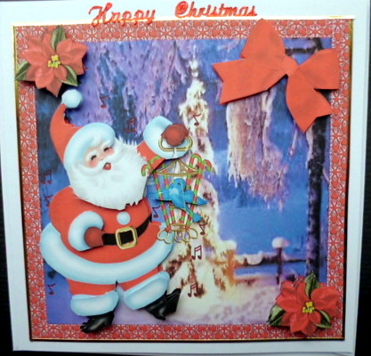 Santa with His Little Bird Cage Topper by Mary Murphy