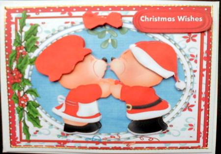 Lovely Kissing Sanra and Mrs Clause by Mary Murphy