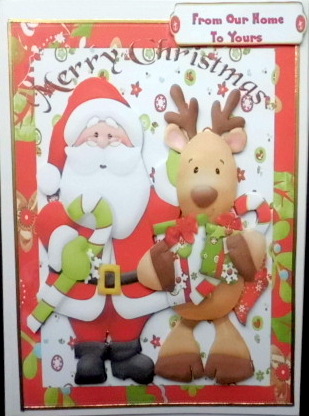 Lovely Santa and Reindeer by Mary Murphy