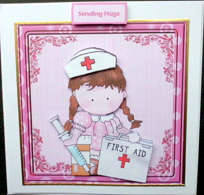 Nurse Sue Get Better Card with Decoupage by Mary Murphy