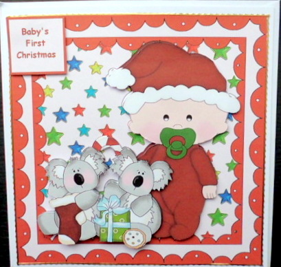 Christmas Baby with Toy Koalas 2 by Mary Murphy