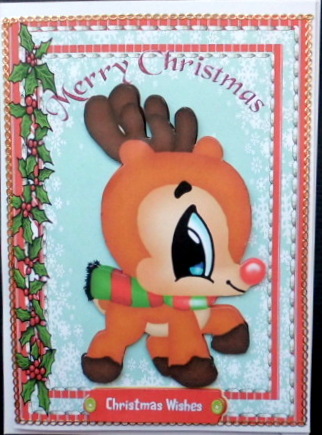 Lovely Cute Christmas Reindeer by Mary Murphy