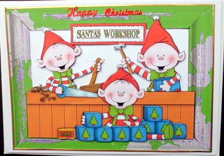Santas Elves at Work in the Workshop by Mary Murphy