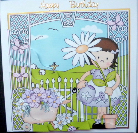 Girlz Suzi's Flower Wavy Corner Side Stacker Topper by Mary Murphy