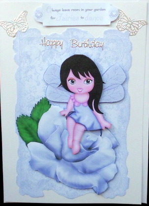 Little Faerie on Silver Rose by Mary Murphy