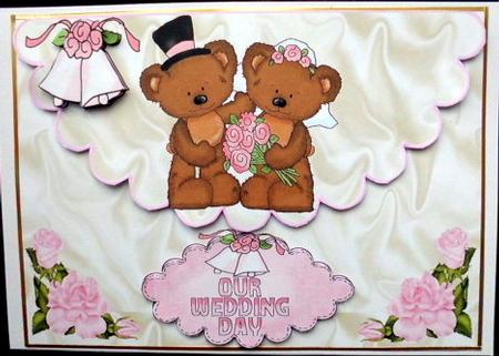 Our Wedding Day, with Cute Teddies Bride & Groom A4 by Mary Murphy