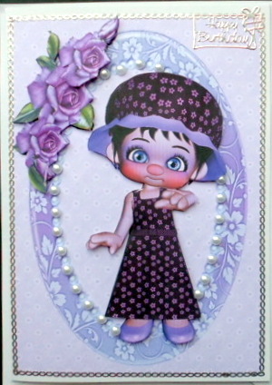 Lovely Little Girl with Purple Flowers by Mary Murphy