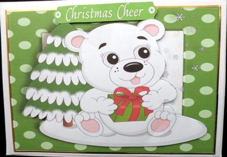 Lovely Polar Bear with Snow Covered Tree by Mary Murphy