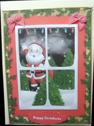 Cute Santa Clause Wavung ( Red ) by Mary Murphy