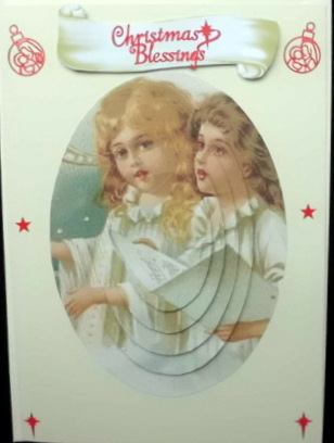 Vintage Little Girls Carol Singing Oval Pyramids by Mary Murphy