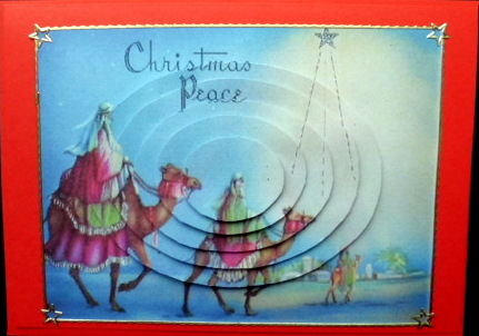 Three Wise Men on Camels in Bethlehem Oval Pyramids by Mary Murphy