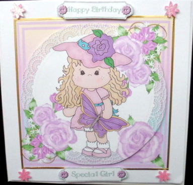 Butterfly Girl with Flowers 2 by Mary Murphy