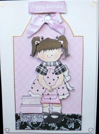I Love to Go Shopping Little Girl on Tag by Mary Murphy