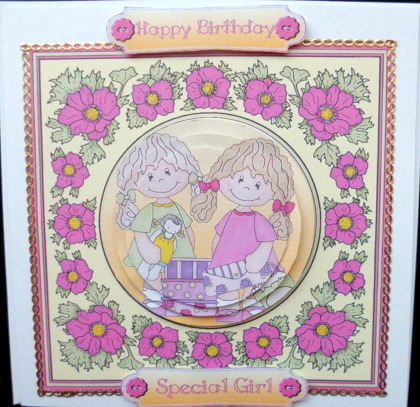 Flower Frame Girls 1 by Mary Murphy