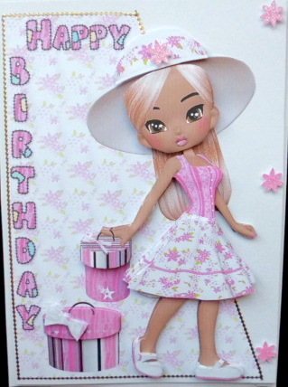 Pretty in Pink Birthday Girl Over the Edge by Mary Murphy
