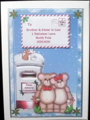 Christmas card decoupage Topper by Mary Murphy