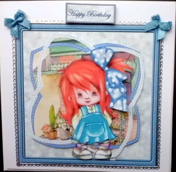 Alice Victorian Girl Card with Decoupage by Mary Murphy