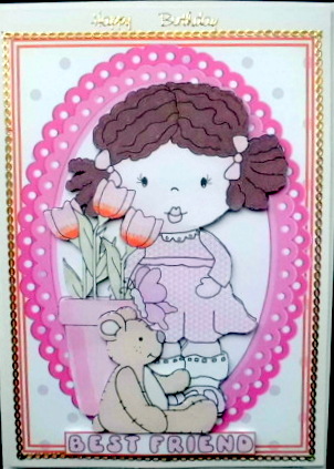 Sweet Girl with Tulips 1 by Mary Murphy