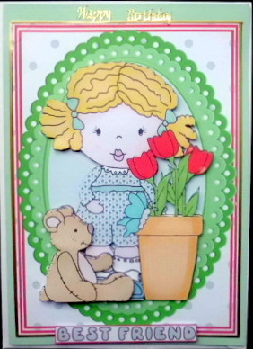 Sweet Girl with Tulips 2 by Mary Murphy