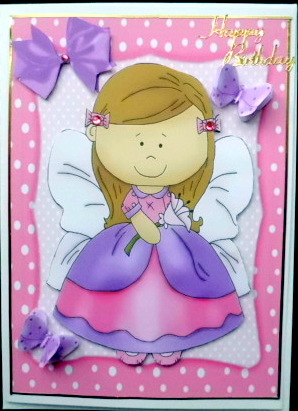 Pretty Purple & Pink Fairy by Mary Murphy