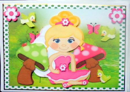 Lovely Pixi Fairy in the Toadstools  by Mary Murphy