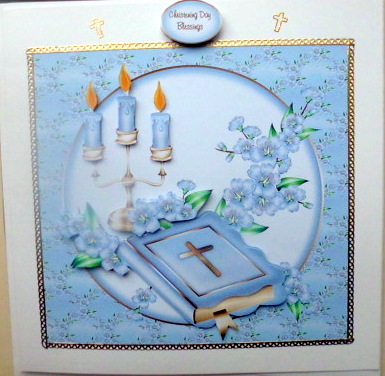 Blue Bible and Blossoms Christening/baptism by Mary Murphy