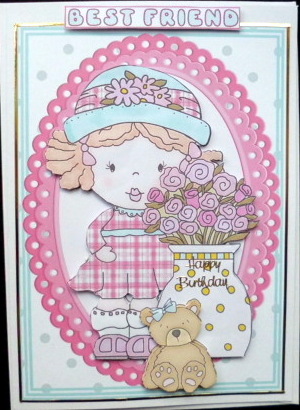 Sweet Girl with Roses 2 by Mary Murphy