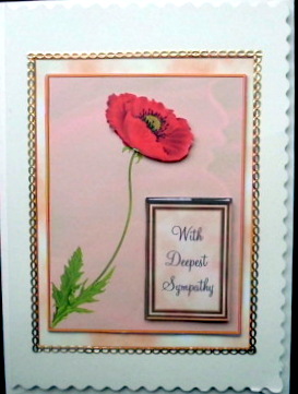 A6 Complete Sympathy Poppy by Mary Murphy