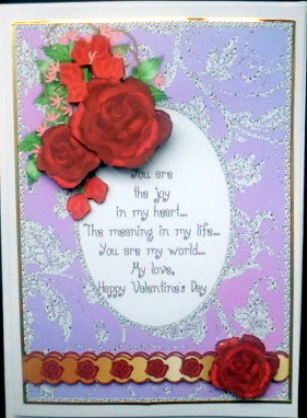 Red Rose Cluster Valentine Card 4 by Mary Murphy