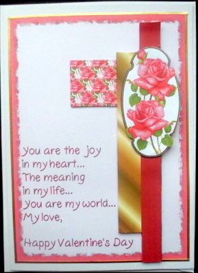 Valentine Cluster Card - Pink Roses by Mary Murphy